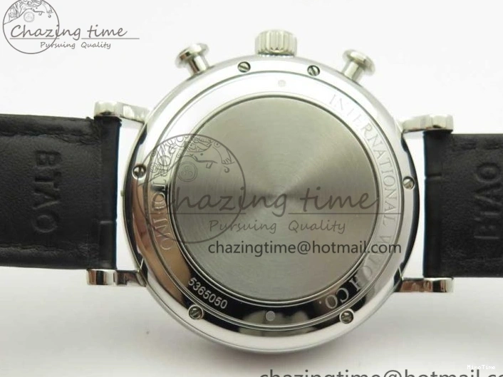 MIROTIME 0129 Snug Portofino IW391022 SS ZK 1:1 Best Edition White Dial Gold Markers On Black Leather Strap A 7130